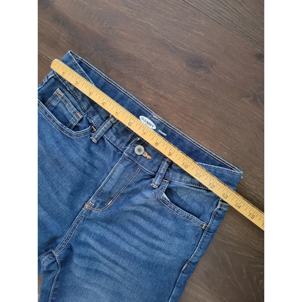 Old Navy Boy  Size 14 Straight Blue Jeans With Elastic ajustable
